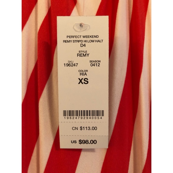 Perfect Weekend Remy Striped Hi Low Halter Dress - Picture 5 of 6